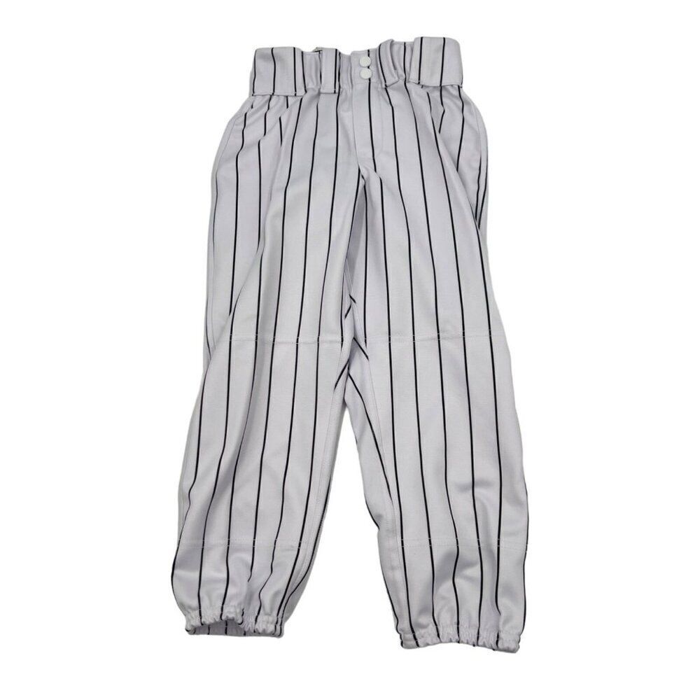 Women's Mercado Softball Pants XS White & Black Striped Polyester Uniform